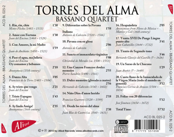ACD BL 025-2 Bassano Quartet, Torres del Alma iNLAY